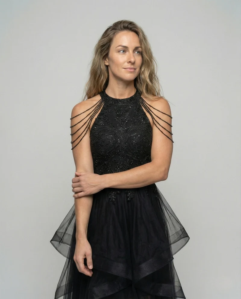 Damen Gala Tüllkleid mit Mieder - Arvani