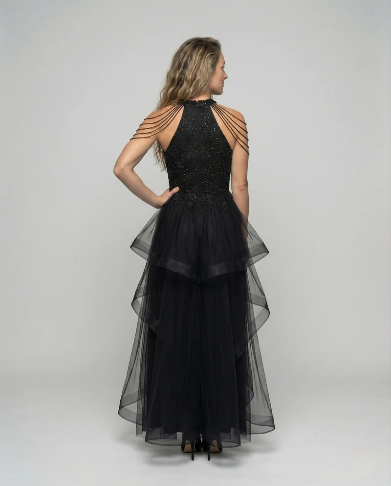 Damen Gala Tüllkleid mit Mieder - Arvani