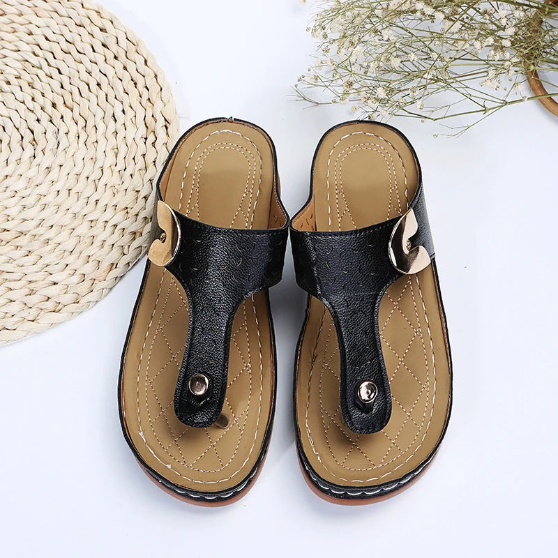 Damen Bequeme Zehentrenner-Sandalen mit verstellbarem Riemen und gepolsterter Sohle