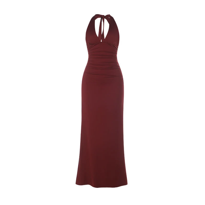 Damen Elegantes Wickelkleid mit tiefem V-Ausschnitt und Raffung Nord Taschen