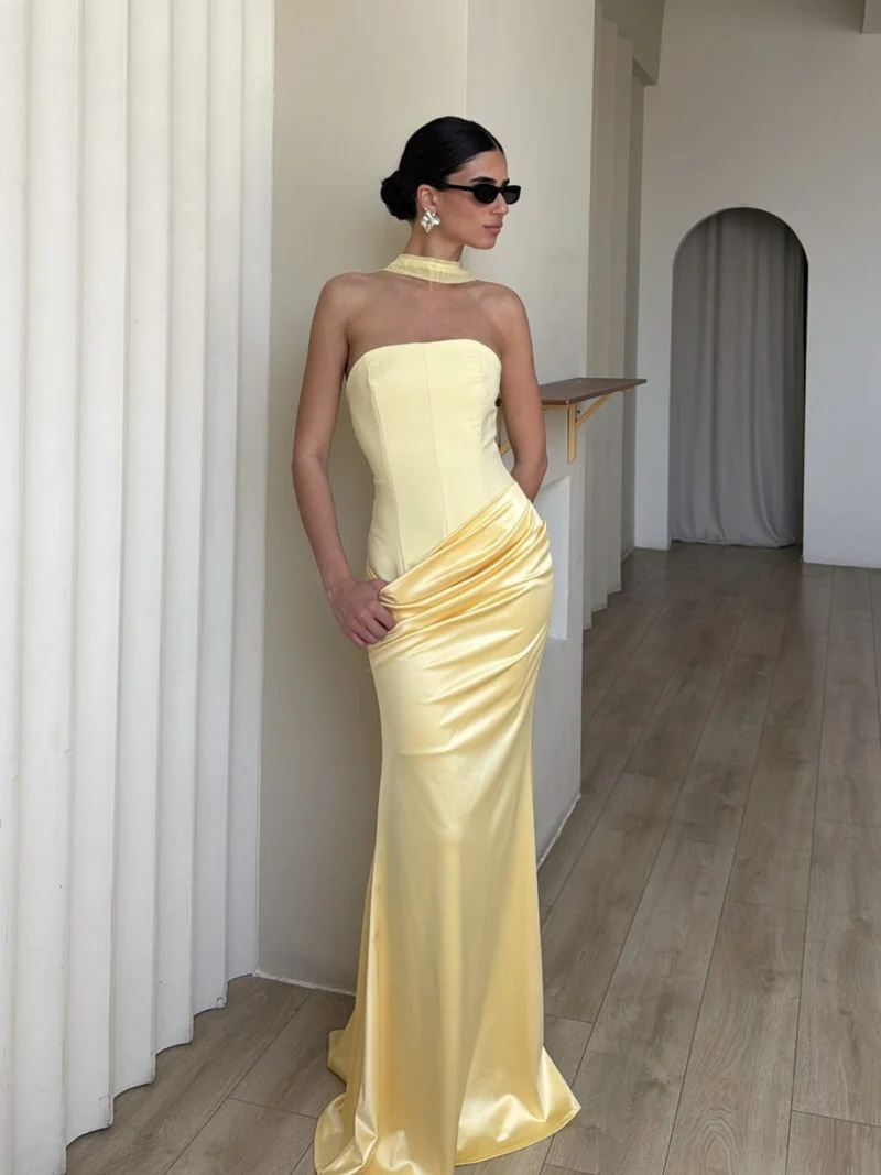 Damen Bodycon Abendkleid mit eleganter Drapierung Nord Taschen