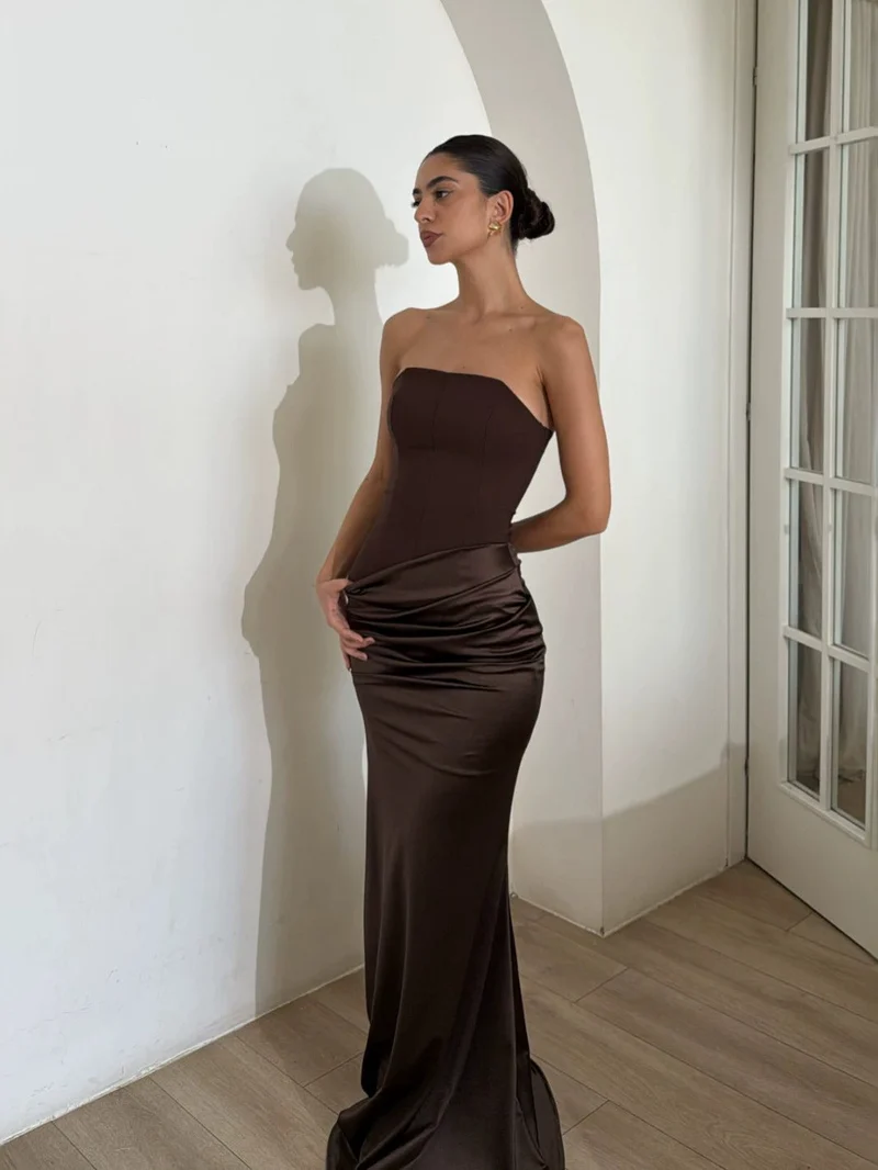 Damen Bodycon Abendkleid mit eleganter Drapierung Nord Taschen