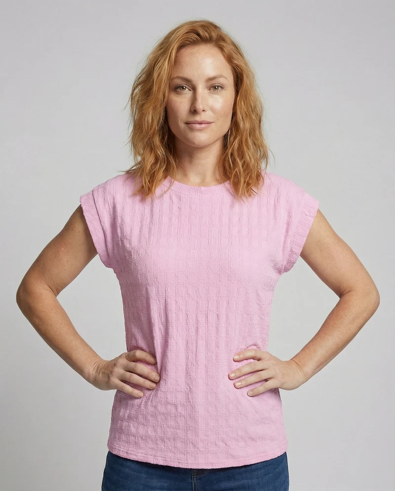 Damen Waffelstruktur Oversize-Shirt