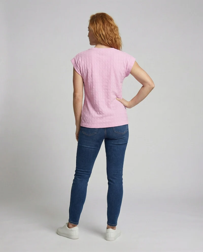 Damen Waffelstruktur Oversize-Shirt