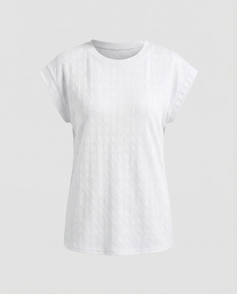 Damen Waffelstruktur Oversize-Shirt