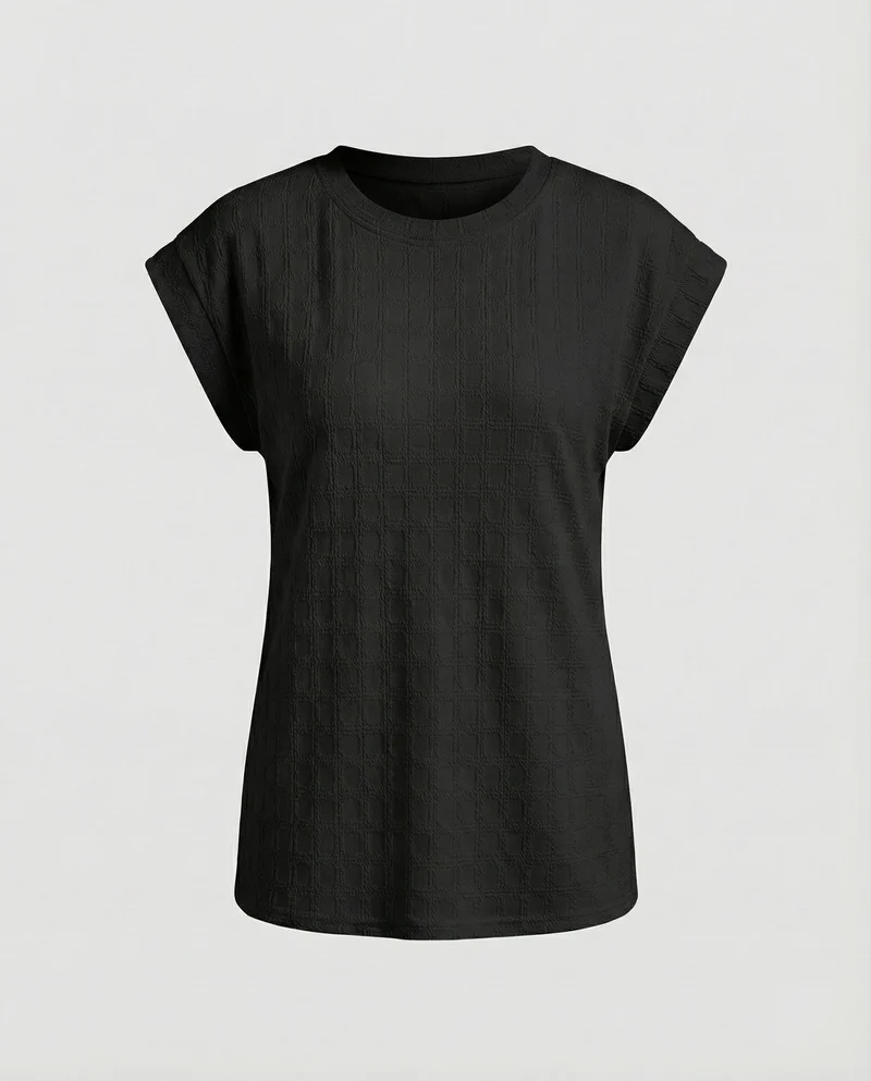 Damen Waffelstruktur Oversize-Shirt
