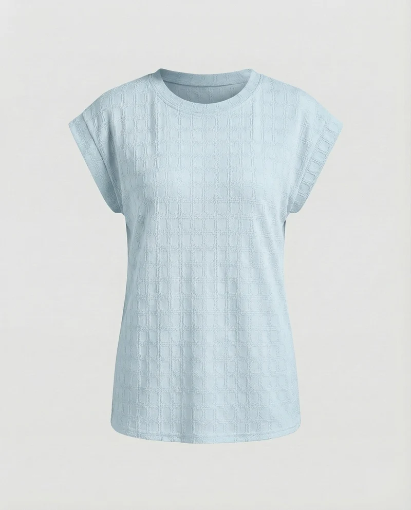 Damen Waffelstruktur Oversize-Shirt