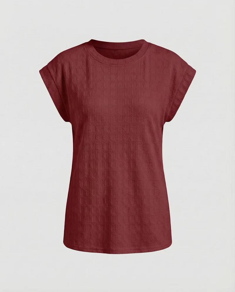 Damen Waffelstruktur Oversize-Shirt