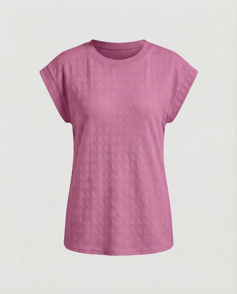 Damen Waffelstruktur Oversize-Shirt