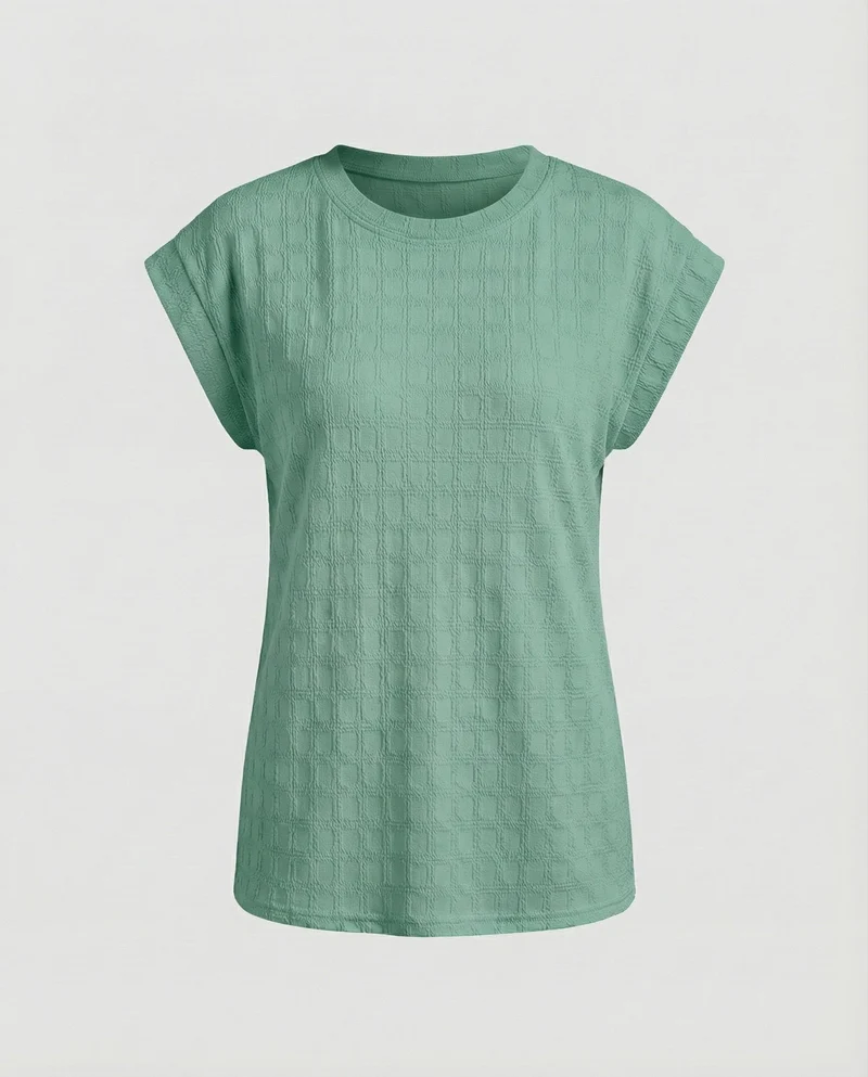 Damen Waffelstruktur Oversize-Shirt