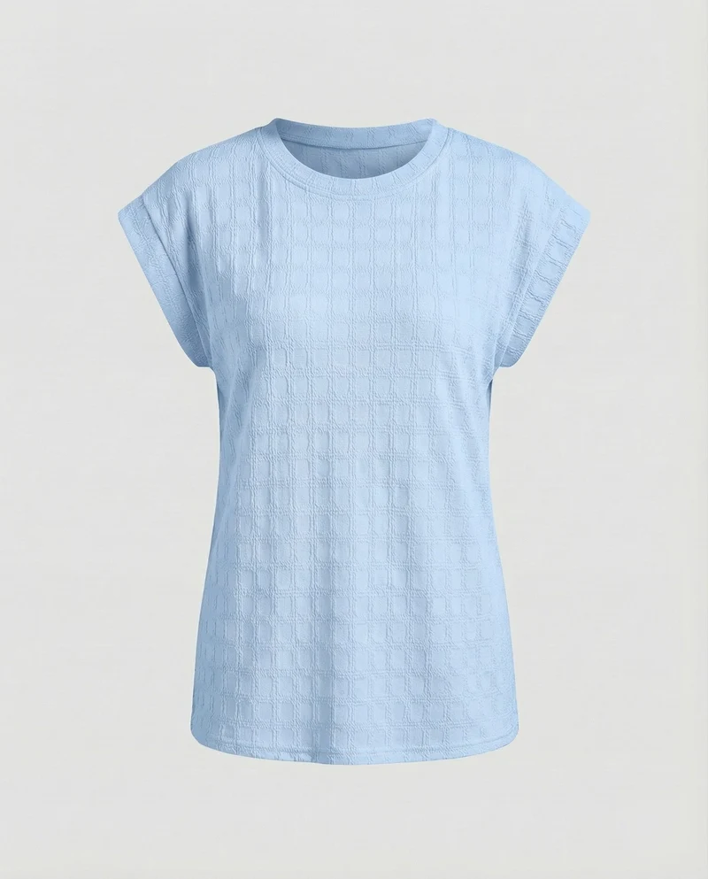 Damen Waffelstruktur Oversize-Shirt