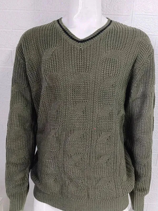 Ausschnitt Slim Fit Herren Pullover Sweatshirt
