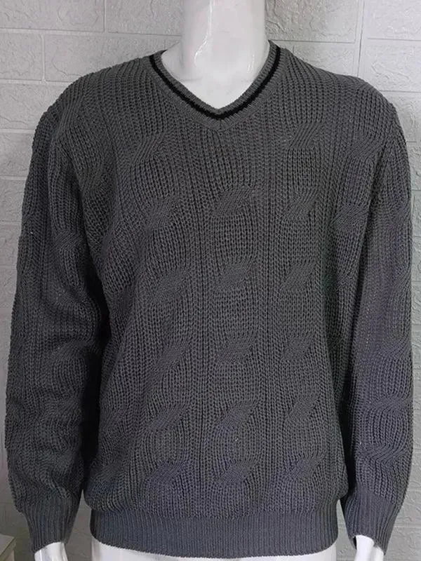 Ausschnitt Slim Fit Herren Pullover Sweatshirt