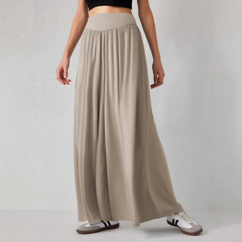 Damen weite Jersey-Hose mit hohem Bund