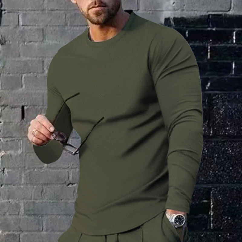 Herren langärmliges T-Shirt mit modischem Schnitt und hochwertigem Baumwollmix
