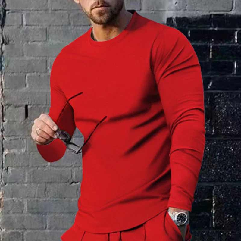 Herren langärmliges T-Shirt mit modischem Schnitt und hochwertigem Baumwollmix