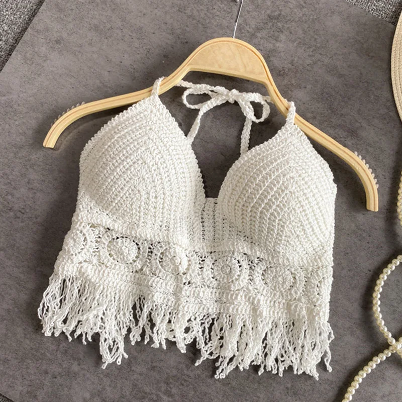 Häkel Bikini Bh Im Boho Stil mit Quaste