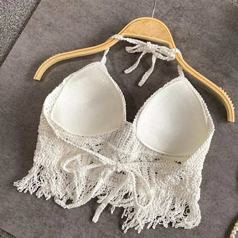 Häkel Bikini Bh Im Boho Stil mit Quaste