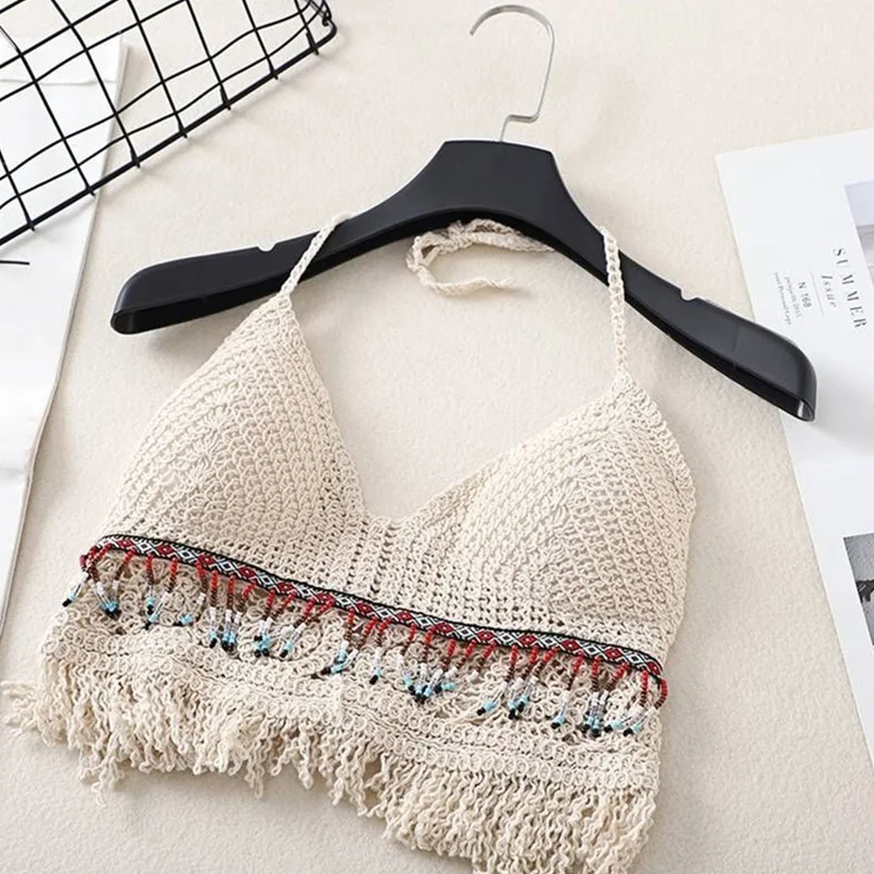 Häkel Bikini Bh Im Boho Stil mit Quaste
