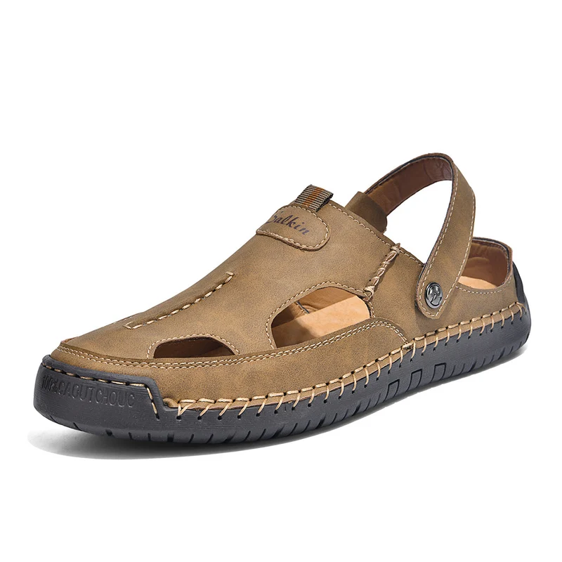 Herren luftige Leder-Sandalen mit verstellbarem Riemen Nord Taschen