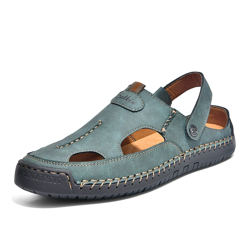Herren luftige Leder-Sandalen mit verstellbarem Riemen Nord Taschen