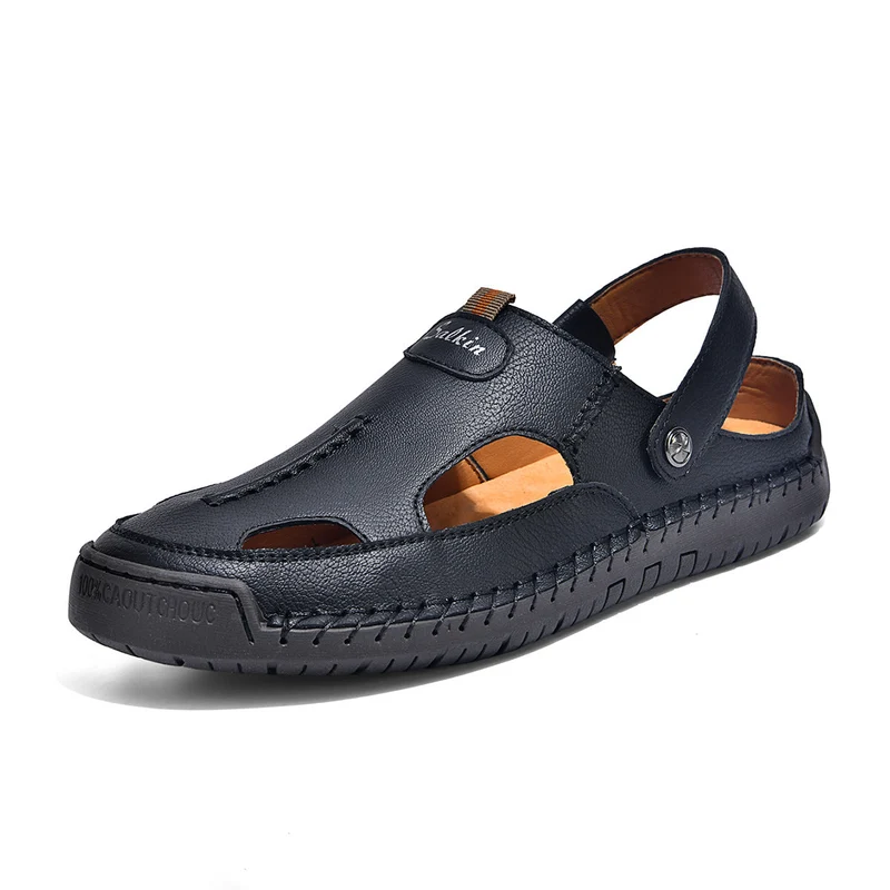 Herren luftige Leder-Sandalen mit verstellbarem Riemen Nord Taschen
