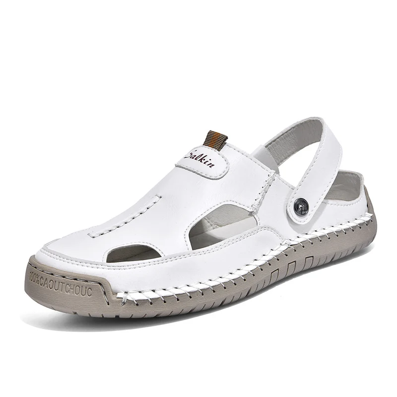 Herren luftige Leder-Sandalen mit verstellbarem Riemen Nord Taschen