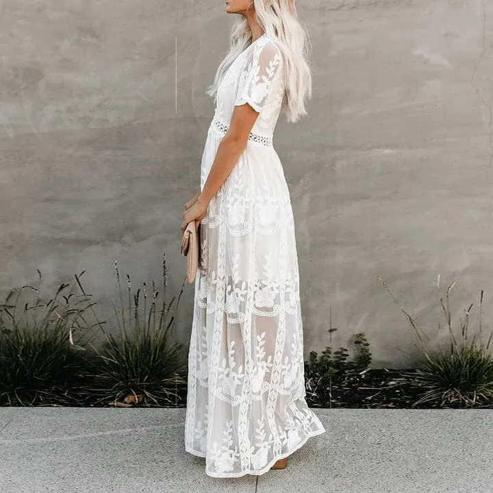 Maxi Spitzen Ibiza Kleid