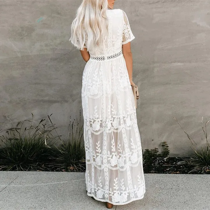 Maxi Spitzen Ibiza Kleid