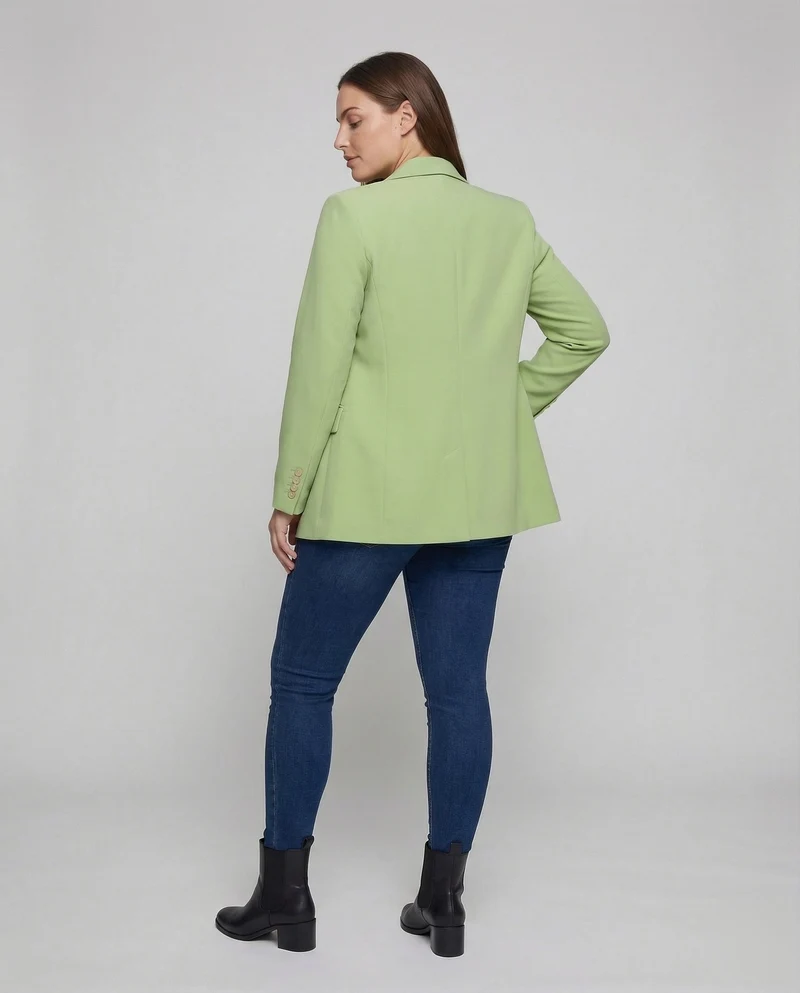Damen Doppelreihiger Blazer Metallknöpfe