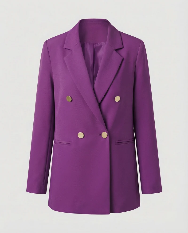 Damen Doppelreihiger Blazer Metallknöpfe