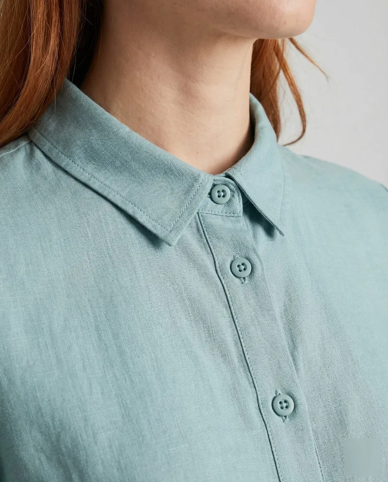 Damen Maxikleid mit Knopfleiste und Gürtel