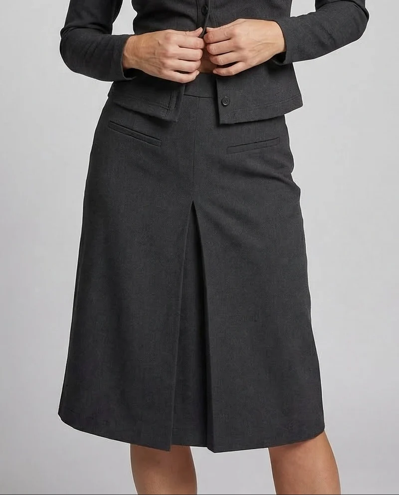 Damen Wollrock Knielang A-Linie
