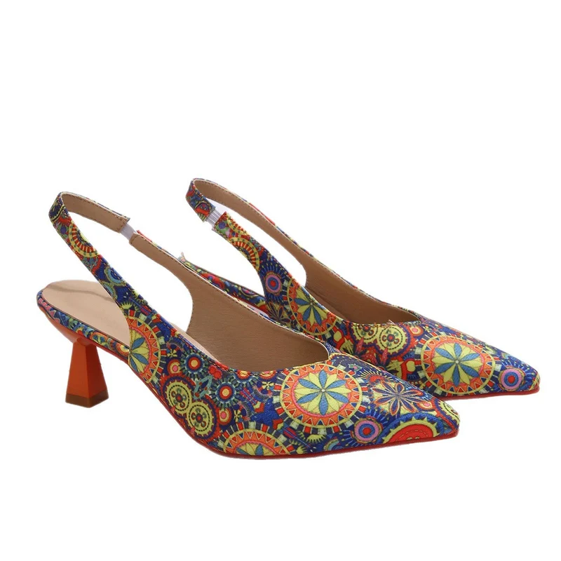 Damen Slingpumps mit kunstvollem Muster Nord Taschen