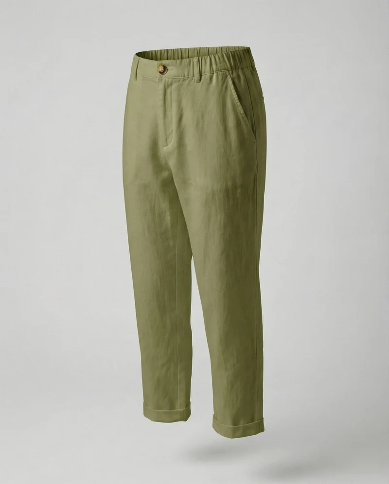 Damen Bequeme Chinohose mit umgeschlagenem Saum