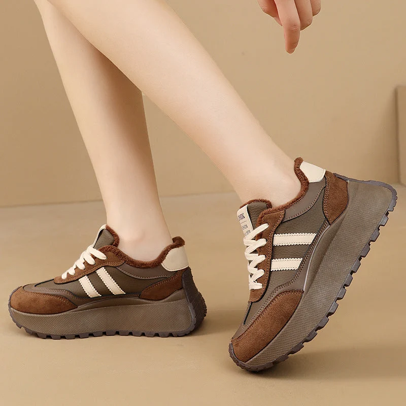 Damen Plateau Sneakers mit weich gefüttert Innenausstattung und modischen Akzenten Nord Taschen