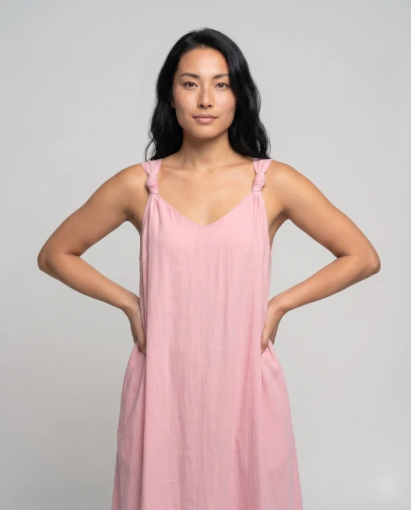 Damen Luftiges Spaghettiträger-Maxi-Kleid mit Raffung und weichem Material