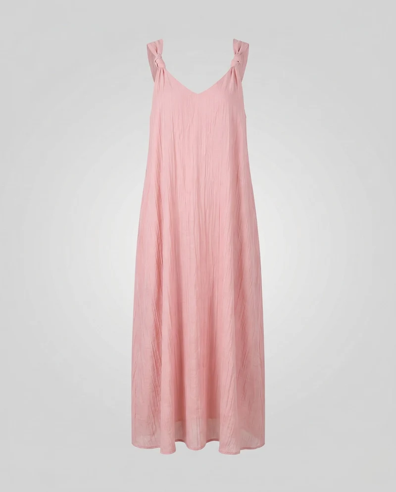 Damen Luftiges Spaghettiträger-Maxi-Kleid mit Raffung und weichem Material