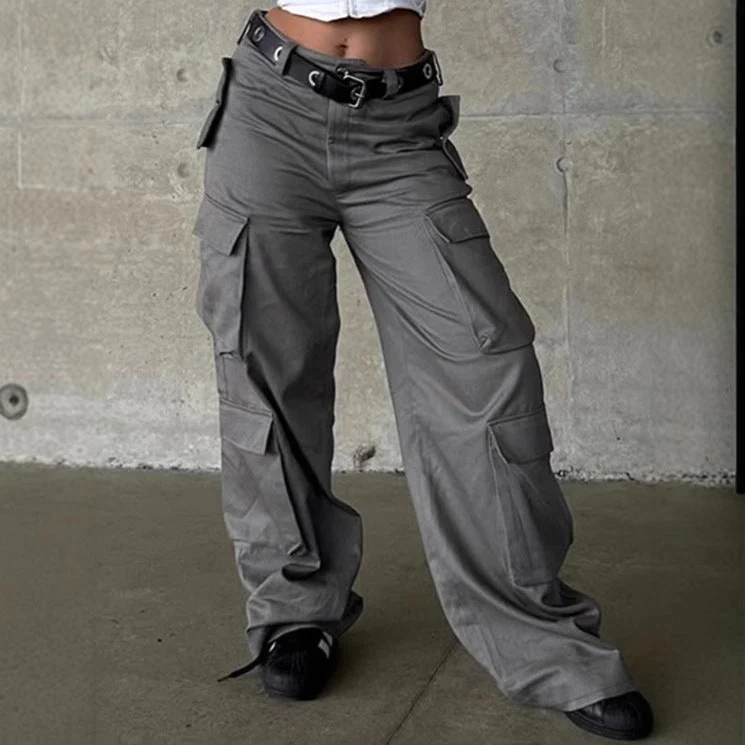 Damen Cargo-Hose mit breitem Schnitt und funktionalen Taschen