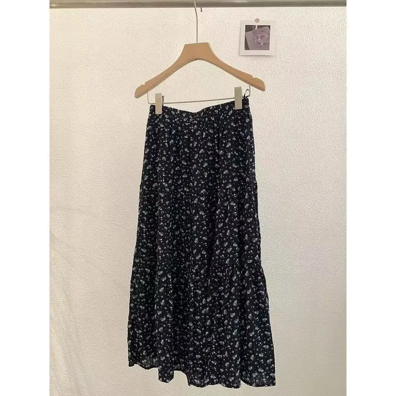 Damen Maxirock mit romantischem Blumenmuster und lässigem Design