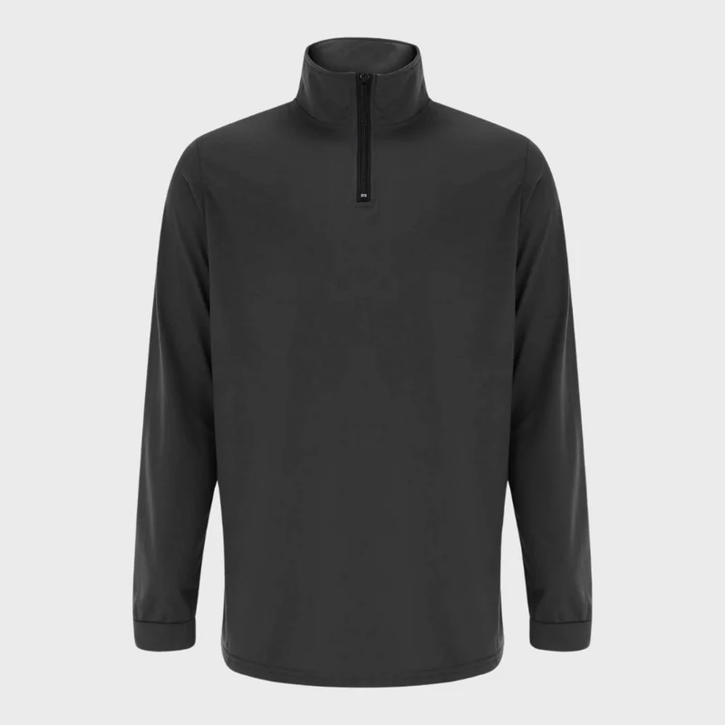 Bequemer Herren-Reißverschluss-Pullover mit niedrigem Kragen