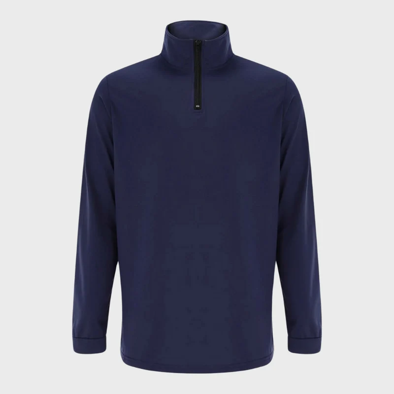 Bequemer Herren-Reißverschluss-Pullover mit niedrigem Kragen