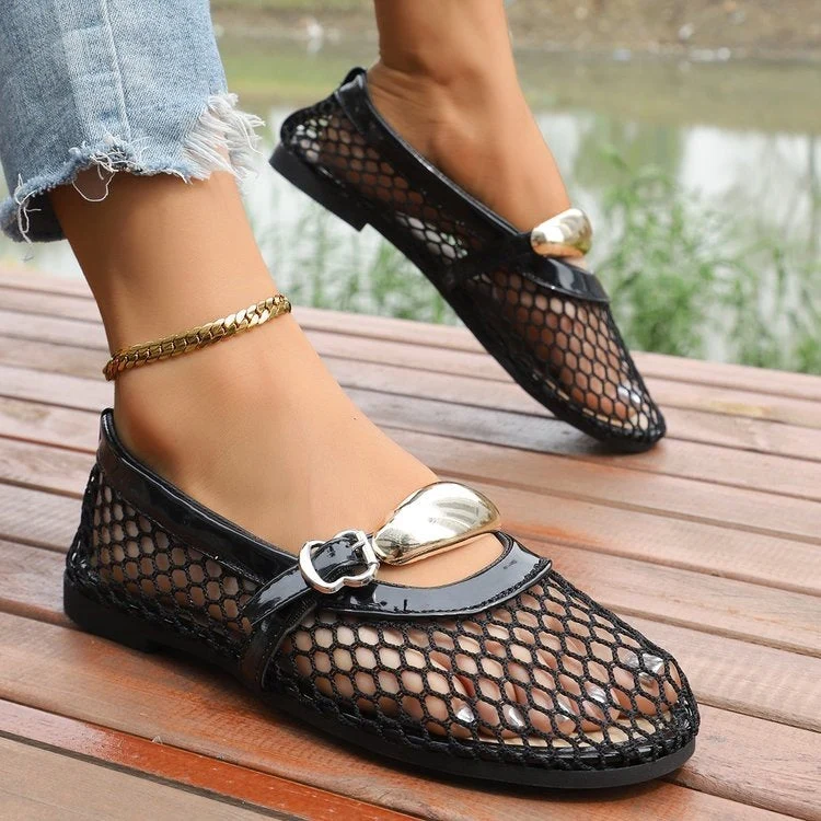 Damen Elegante und luftige Netz-Slipper