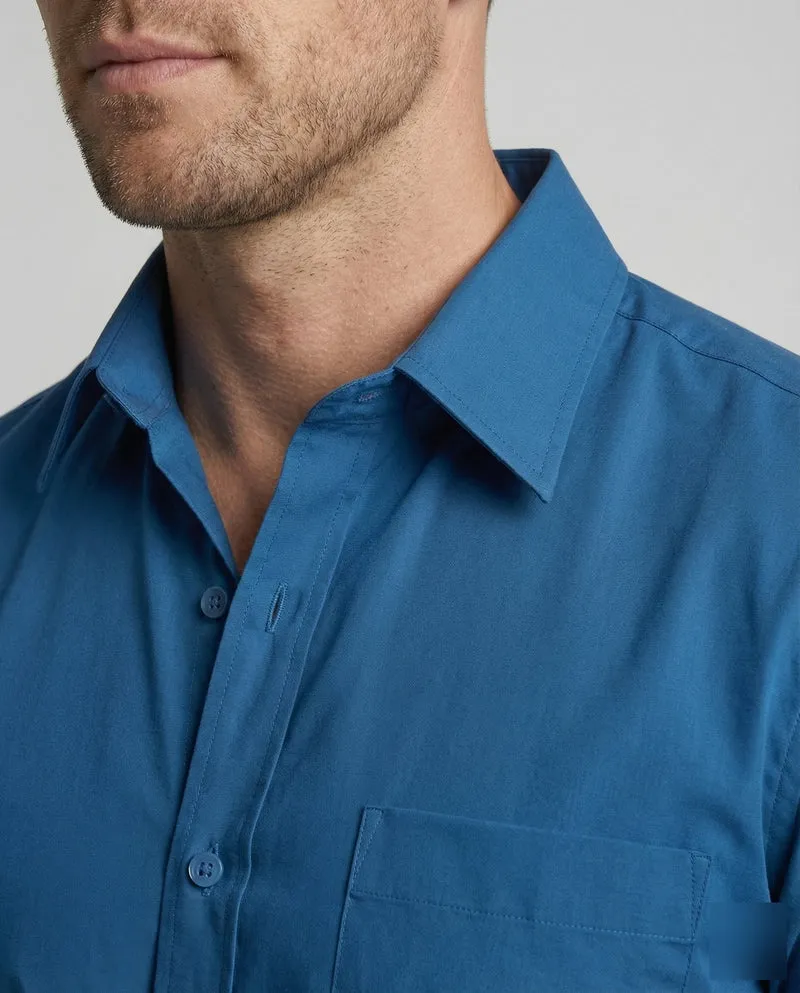 Herren bügelleichtes Stretch-Hemd in Slim-Fit