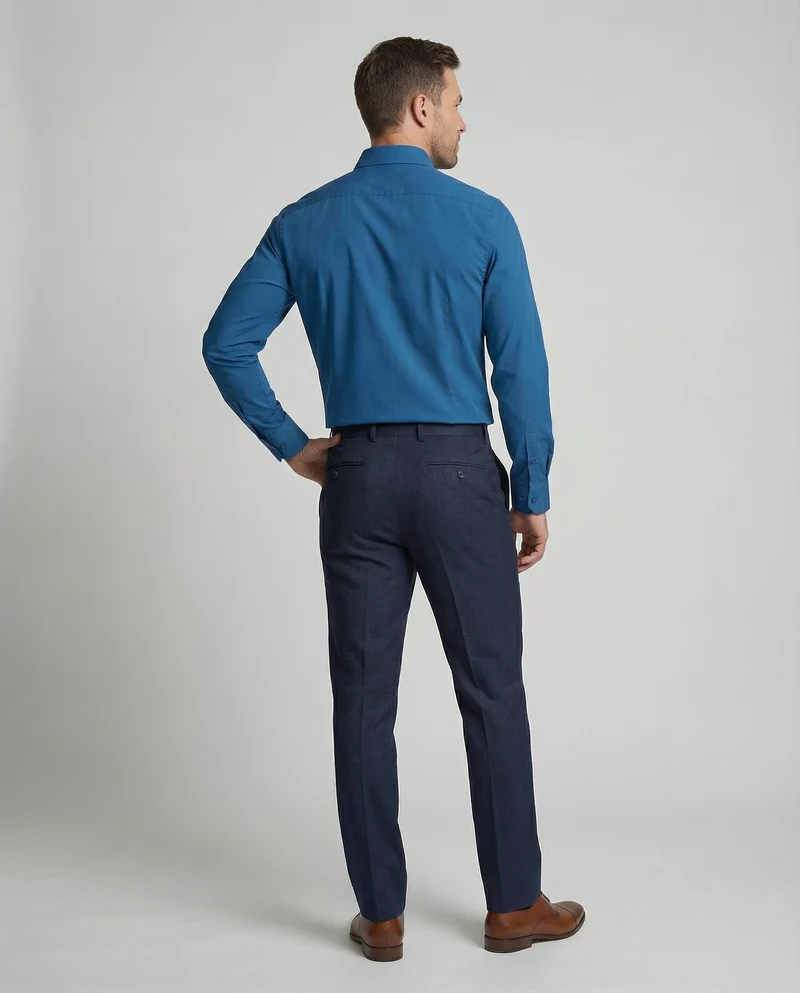 Herren bügelleichtes Stretch-Hemd in Slim-Fit