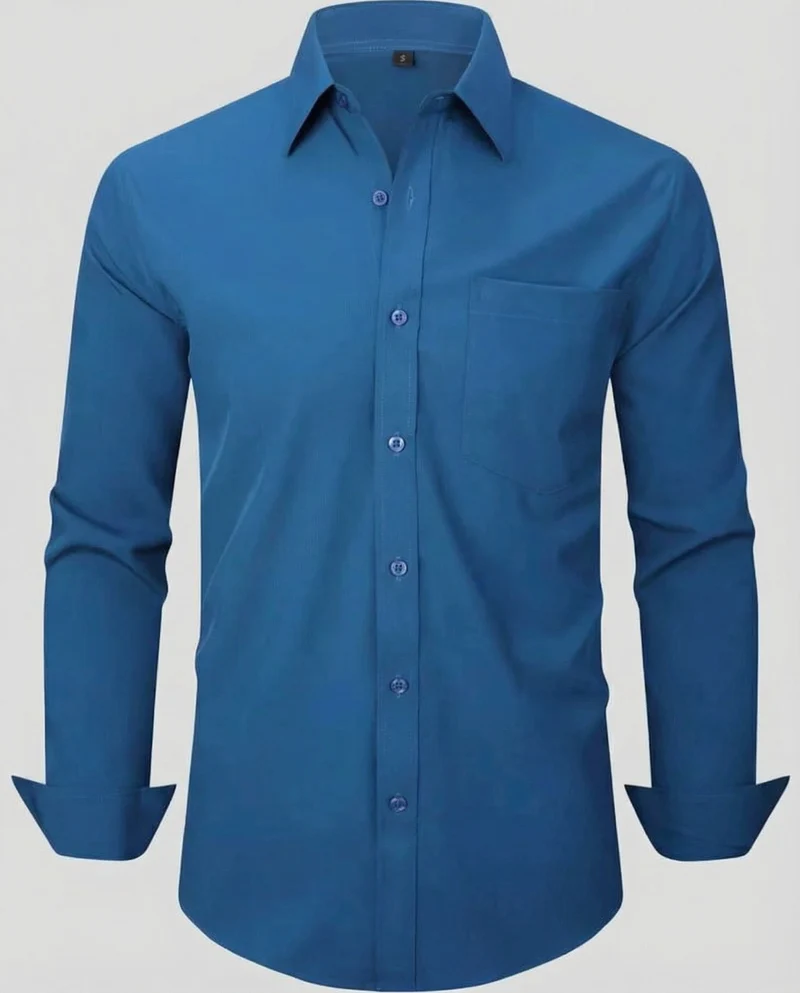 Herren bügelleichtes Stretch-Hemd in Slim-Fit