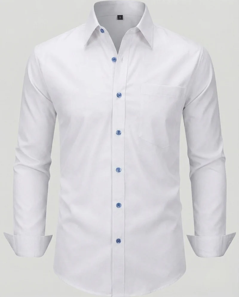 Herren bügelleichtes Stretch-Hemd in Slim-Fit