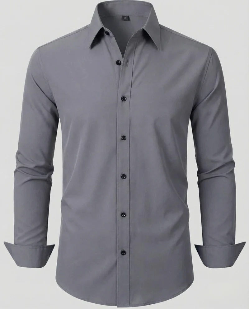 Herren bügelleichtes Stretch-Hemd in Slim-Fit