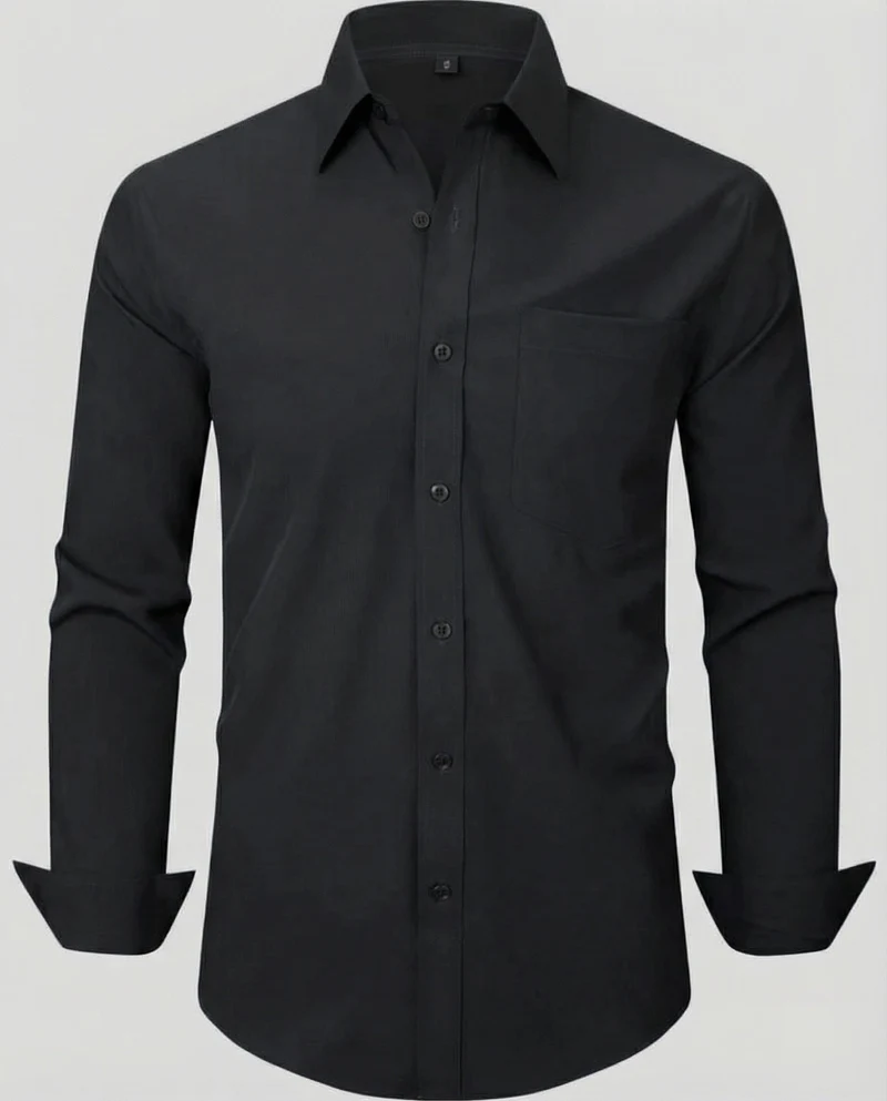 Herren bügelleichtes Stretch-Hemd in Slim-Fit