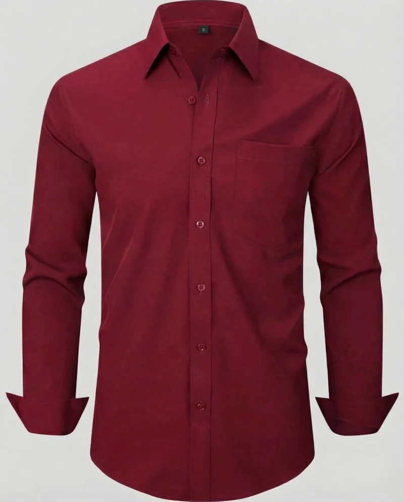 Herren bügelleichtes Stretch-Hemd in Slim-Fit